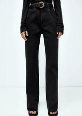 Vaqueros holgados, de tiro alto y pierna recta